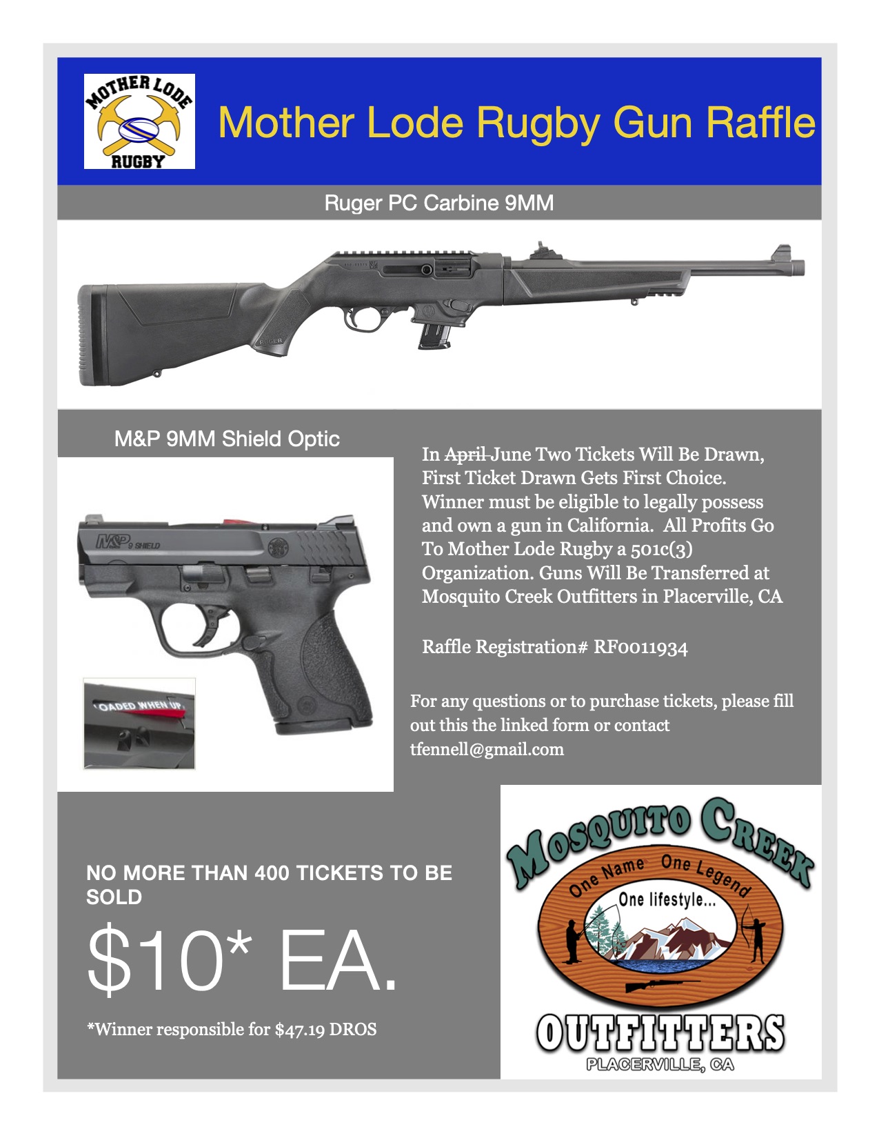 Mother Lode Rugby Gun Raffle Mother Lode Rugby
